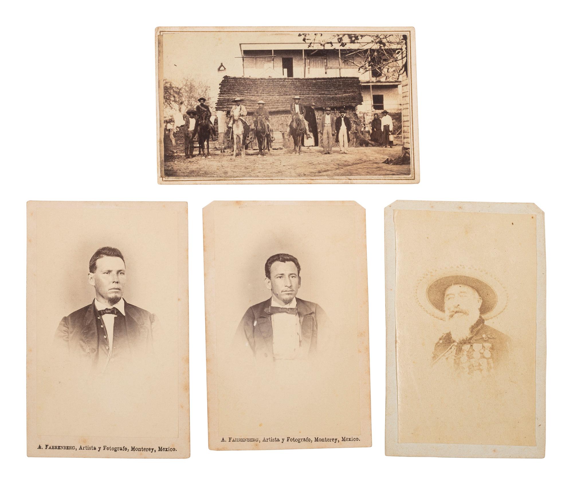 [TEXAS]. A group of 9 CDVS of Mexican and French military figures who engaged in hostilities between the countries including the Second French Intervention during the 1860s.