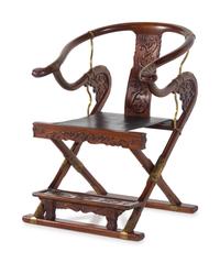 A Chinese Hardwood Folding Chair