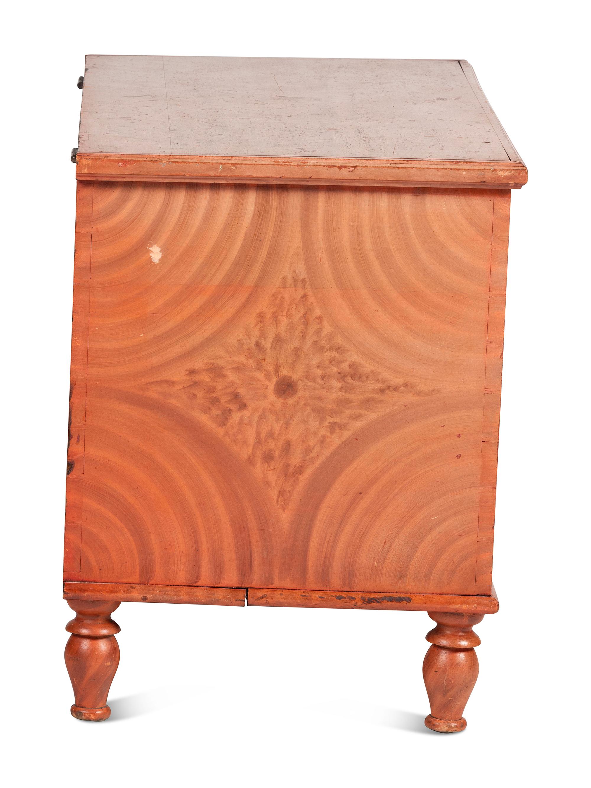 A Late Federal Grain Painted Poplar Blanket Chest