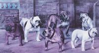 Two Prints depicting Bulldogs Largest: 17 1/4 x 30 3/4 inches.