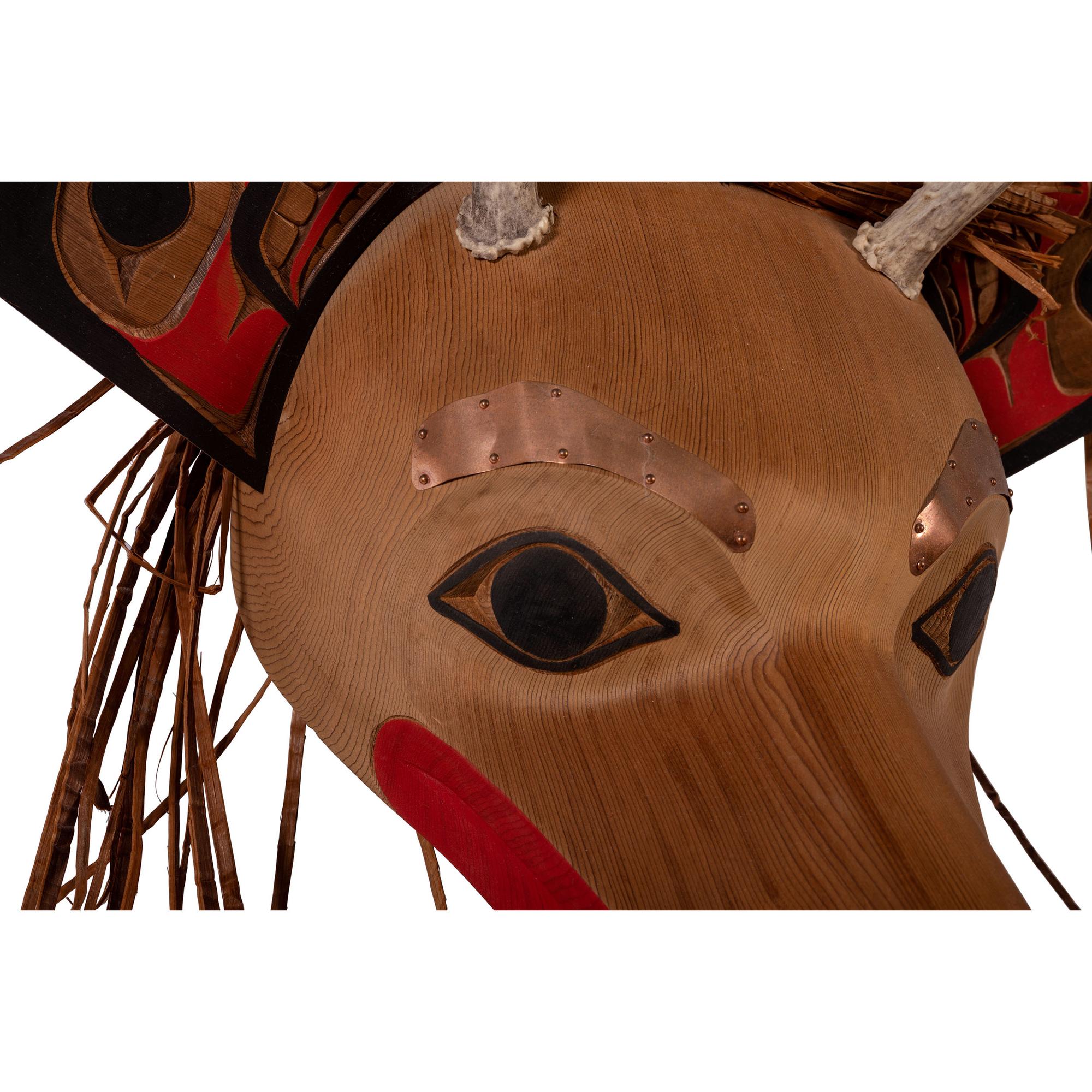 Carved and Painted Deer Mask
