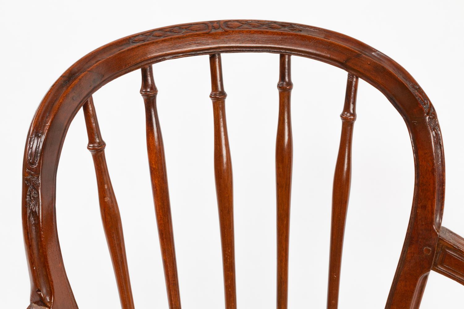 An Italian Neoclassical Walnut Armchair with Needlepoint Upholstery