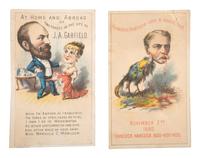 [1880 ELECTION]. A pair of James A. Garfield and Winfield S. Hancock metamorphic cards. New York: George H. Hanks, 1880.