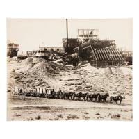 [MINING - NEVADA]. A group of 3 early mining images and a photograph booklet of mining activity in Virginia City, Goldfield, and Rawhide, Nevada, comprising: