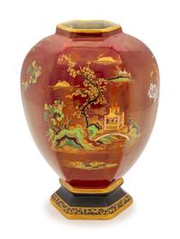 A Carelton Ware Hexagonal Vase — 20TH CENTURY