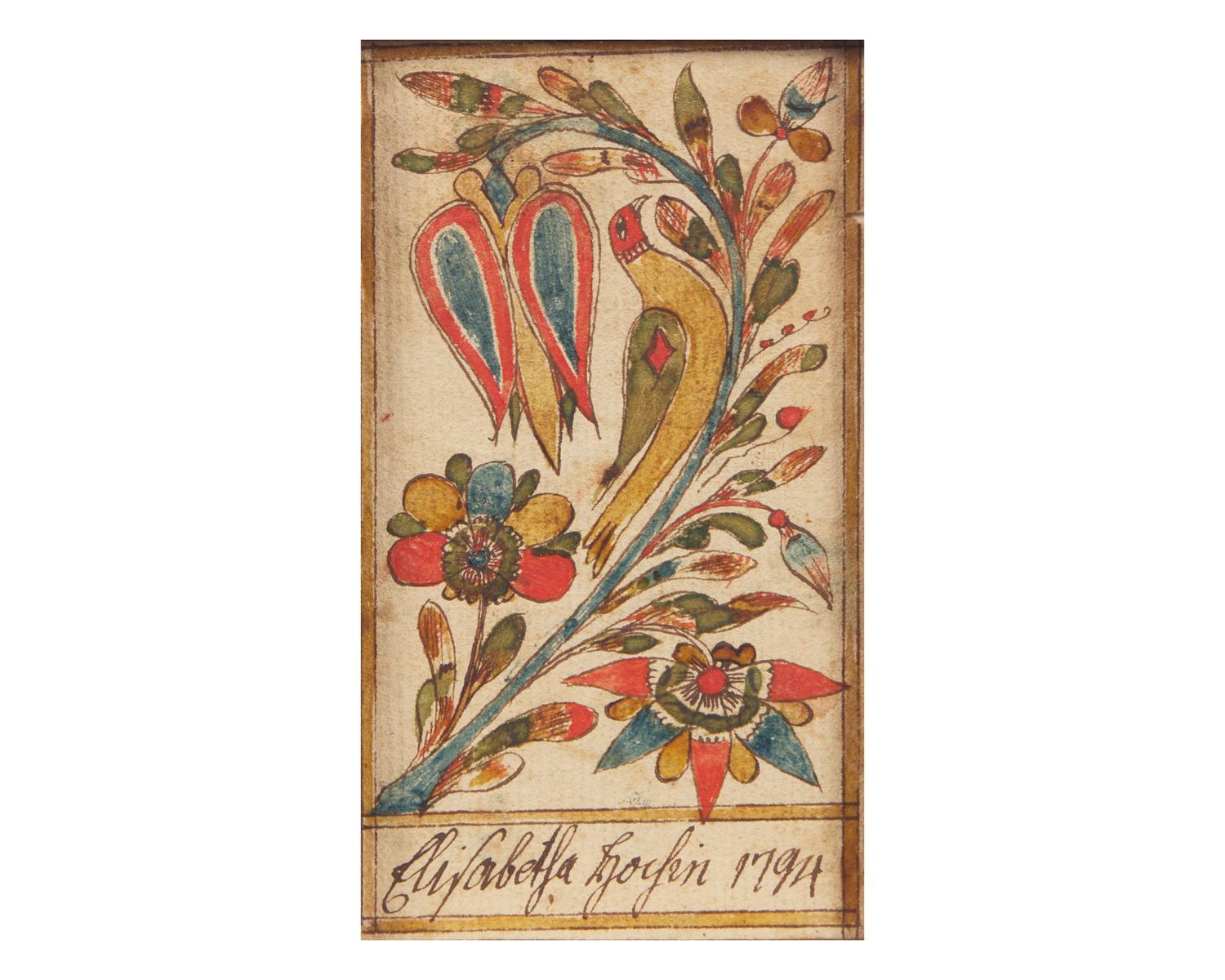 Two Fraktur Bookplates, Pennsylvania, Late 18th / Early 19th Century