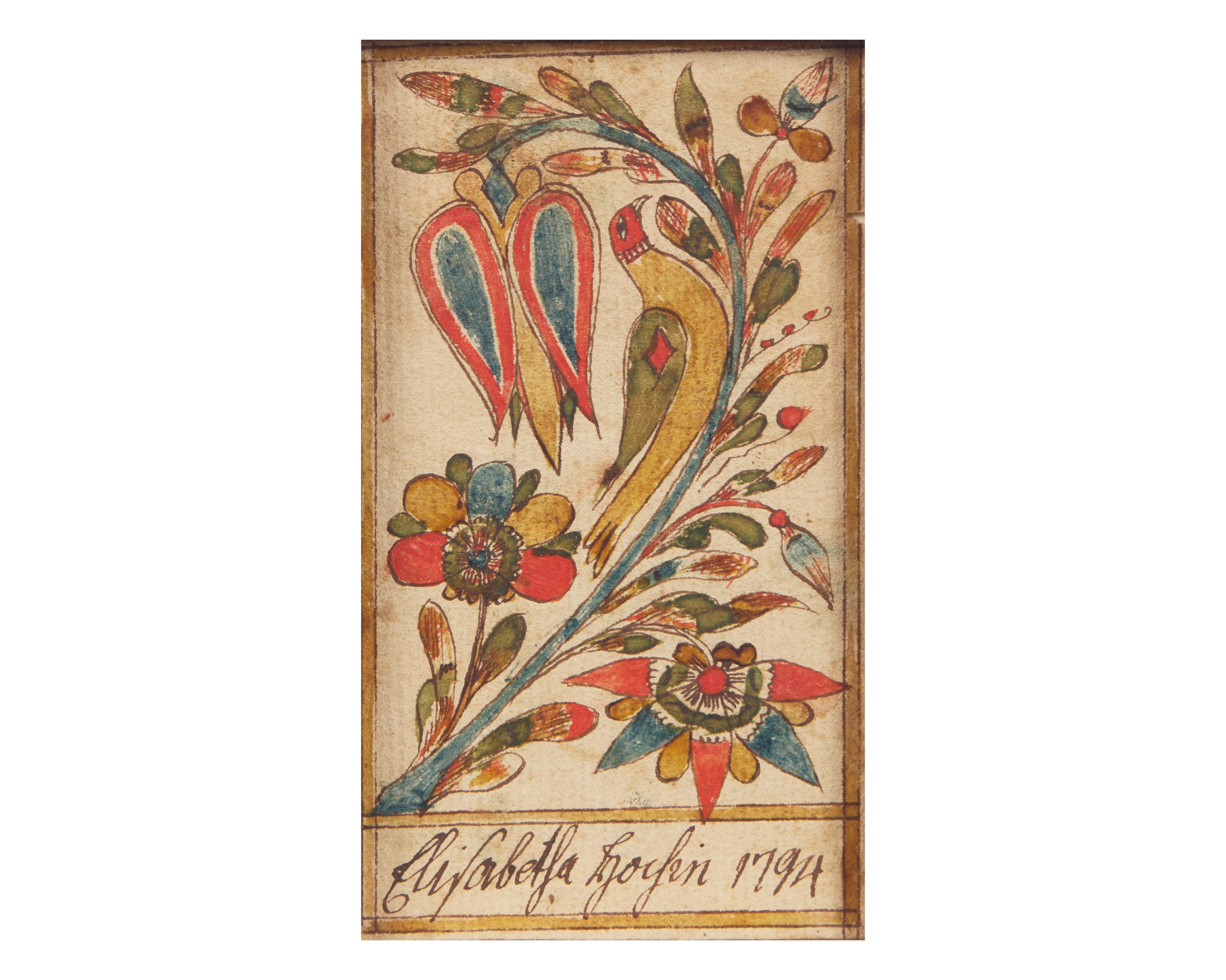 Two Fraktur Bookplates, Pennsylvania, Late 18th / Early 19th Century