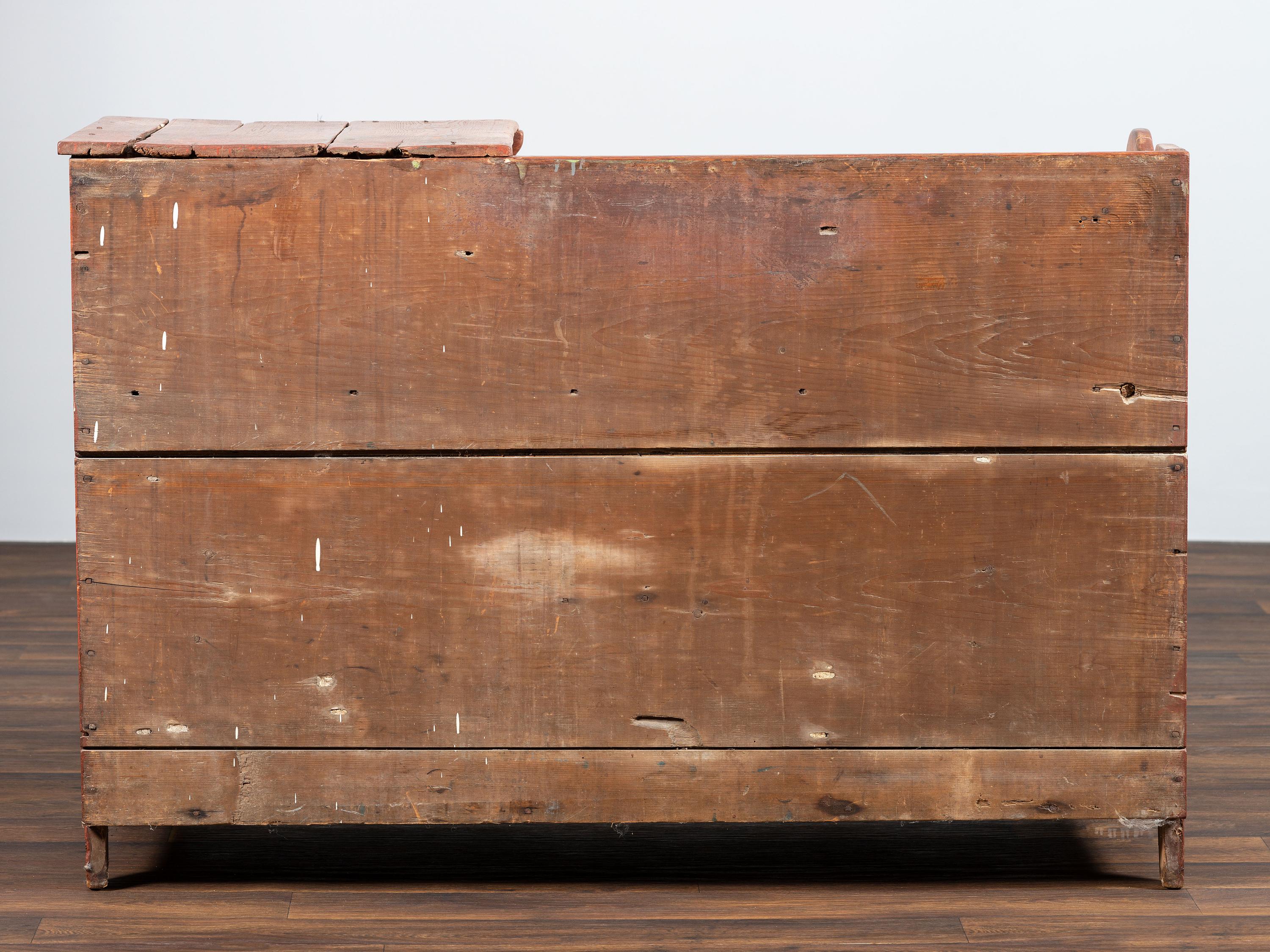 A Country Red-Stained Pine Dry Sink