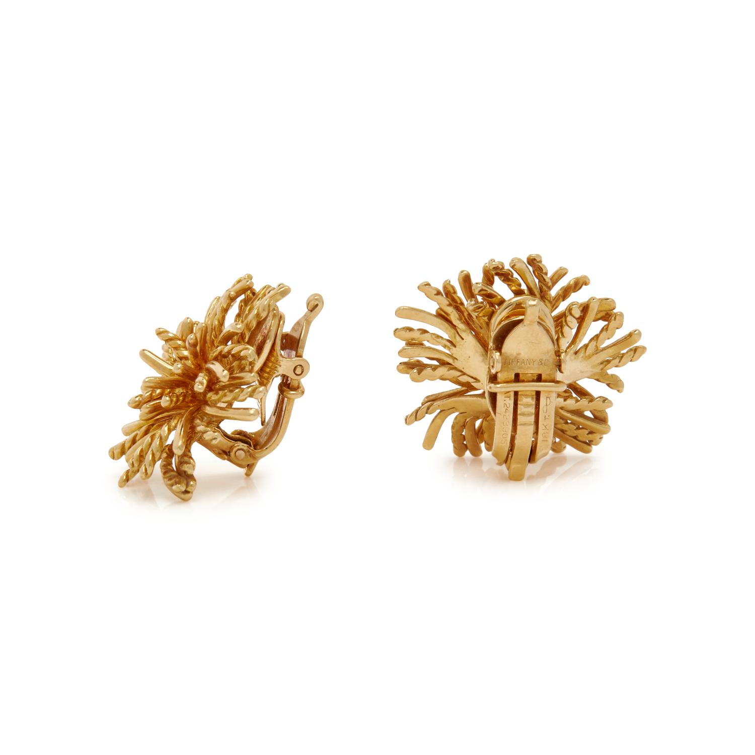TIFFANY & CO., YELLOW GOLD CLIP EARRINGS