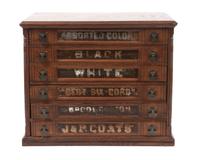 An American Pine Spool Chest Width of first 24 1/2 inches. — 19TH CENTURY