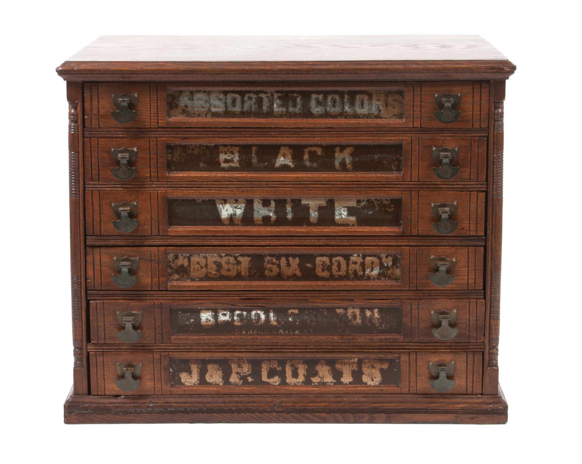An American Pine Spool Chest Width of first 24 1/2 inches. — 19TH CENTURY