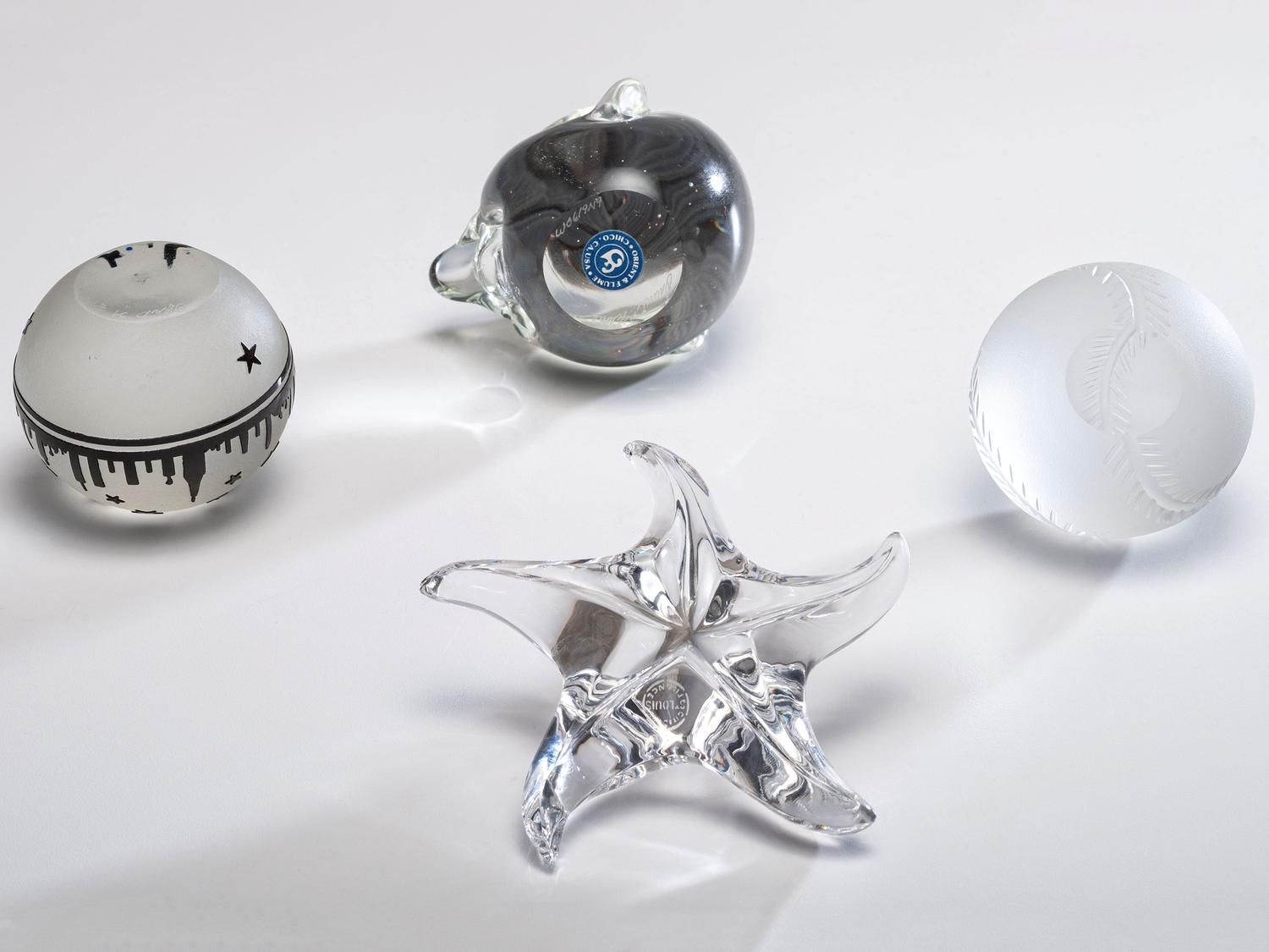 Four Glass Paperweights