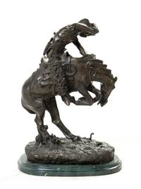 An American Bronze Figural Group, after Frederic Remington (1861-1909), Height 22 1/4 inches.