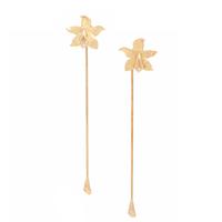 Yellow Gold and Diamond Flower Earrings