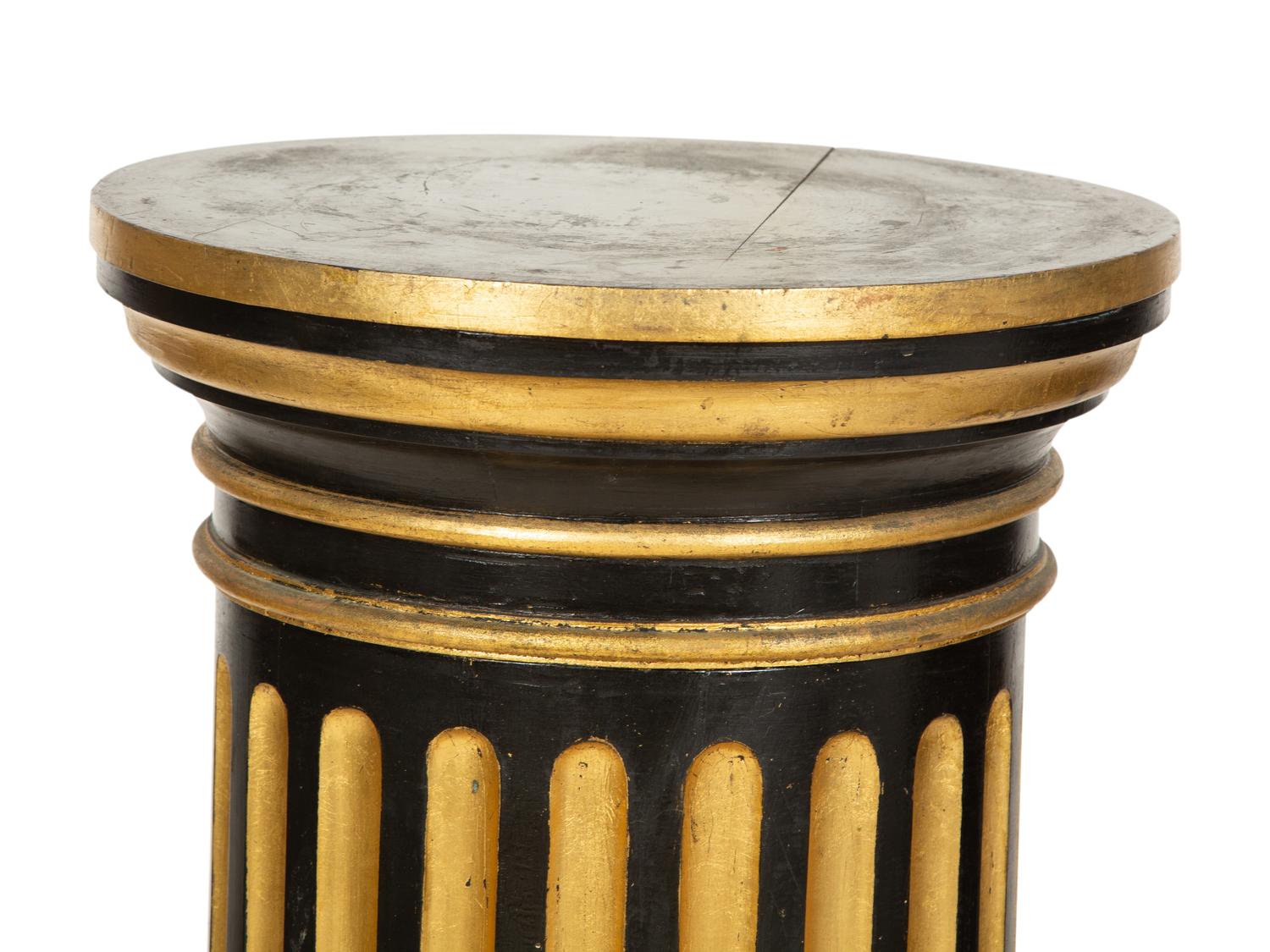 A Neoclassical Style Painted and Parcel Gilt Pedestal