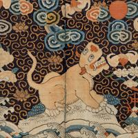 Four Chinese Kesi Silk Military Official's Rank Badges, Buzi , 19th Century 清中晚期 緙絲武官補子四幅