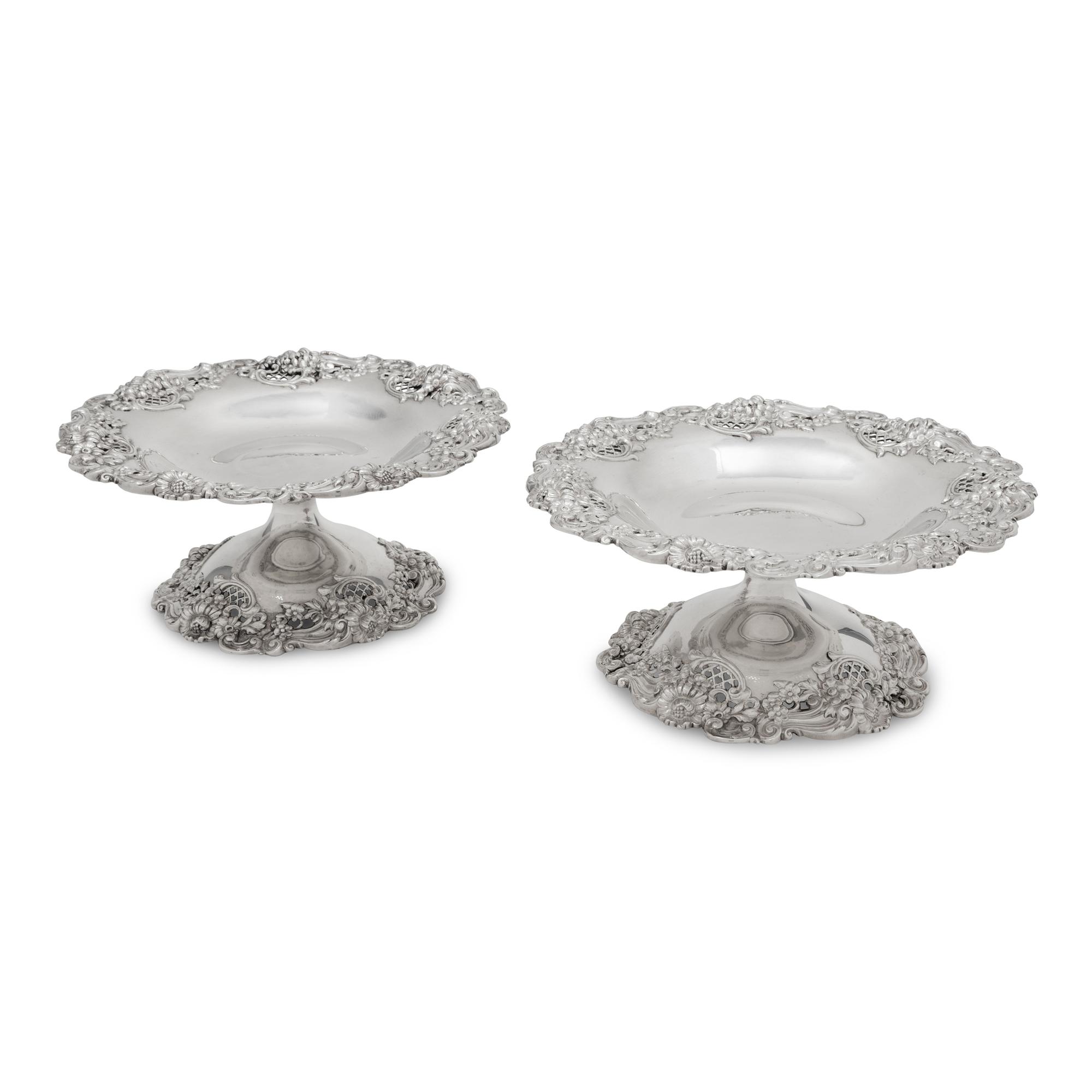 A Pair of American Silver Compotes