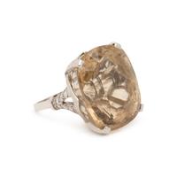 SMOKY QUARTZ AND DIAMOND RING