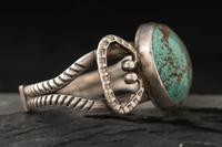 Navajo Silver and #8 Turquoise Cuff Bracelet
