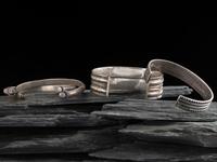 Group of Slender Navajo Ingot Cuff Bracelets