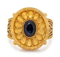 YELLOW GOLD AND SAPPHIRE RING