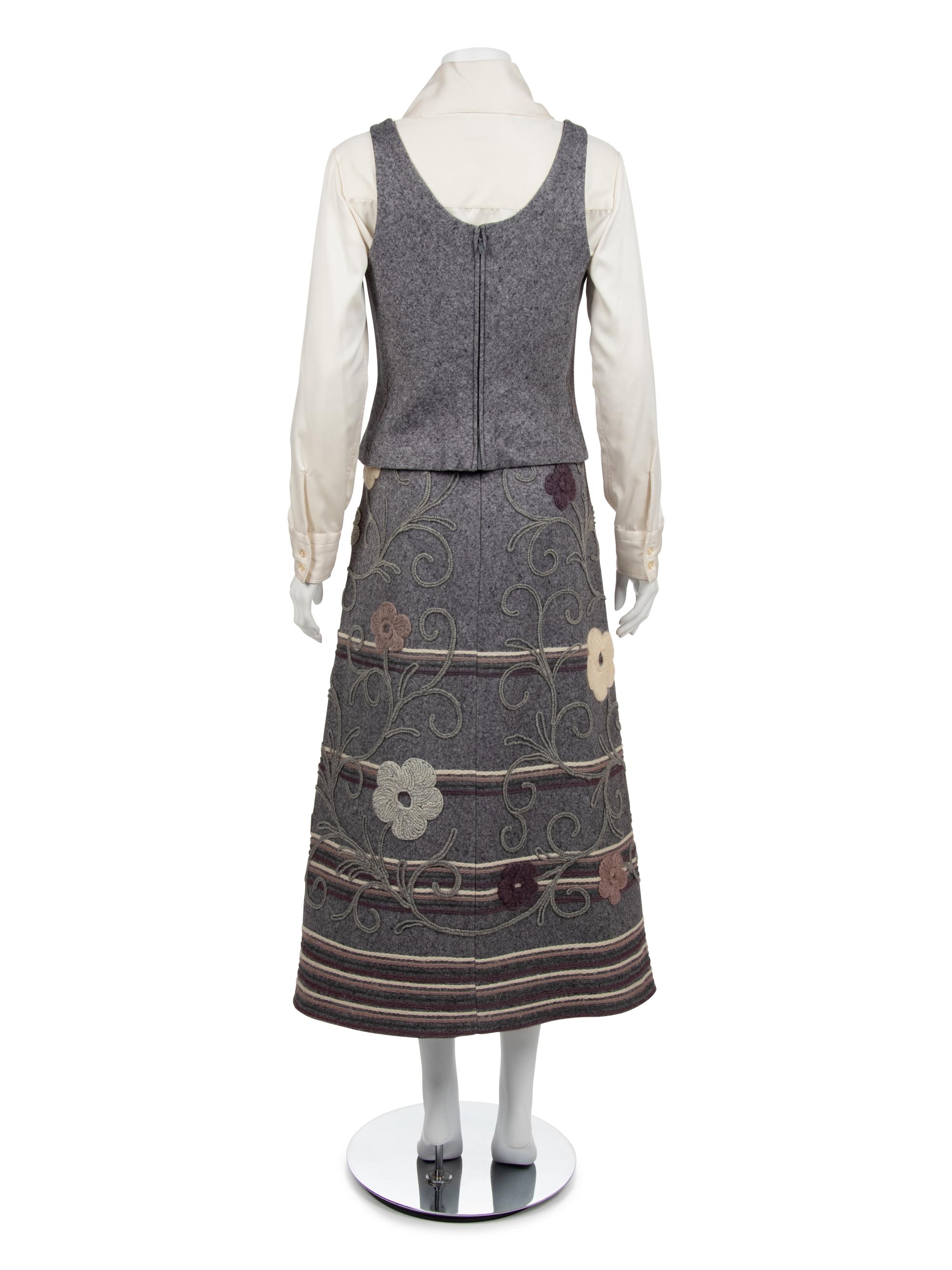 Geoffrey Beene Felted Wool Ensemble, 1970s