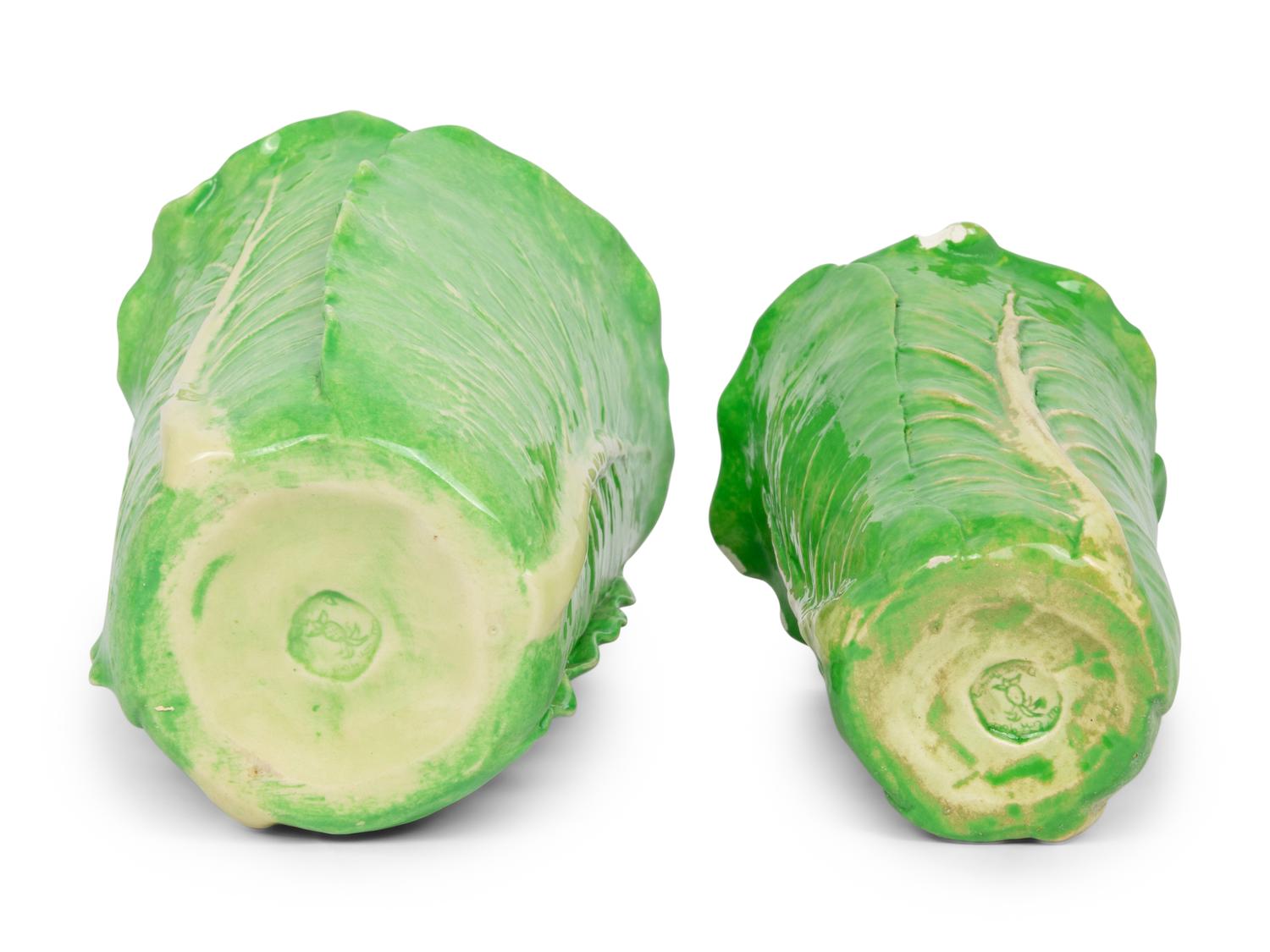 Two Dodie Thayer Lettuce Ware Vases