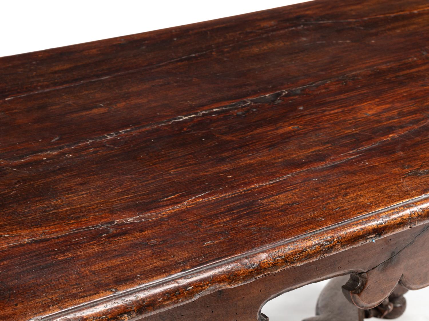 A Continental Baroque Walnut Table