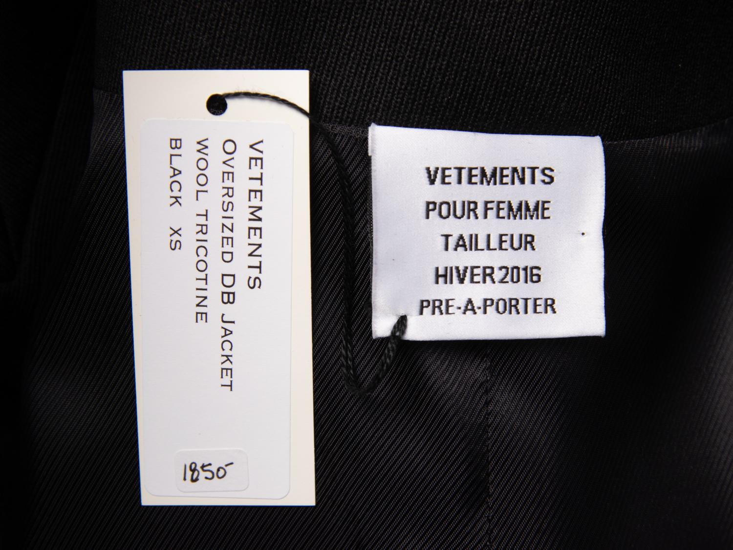 Vetements, Oversized Black Blazer