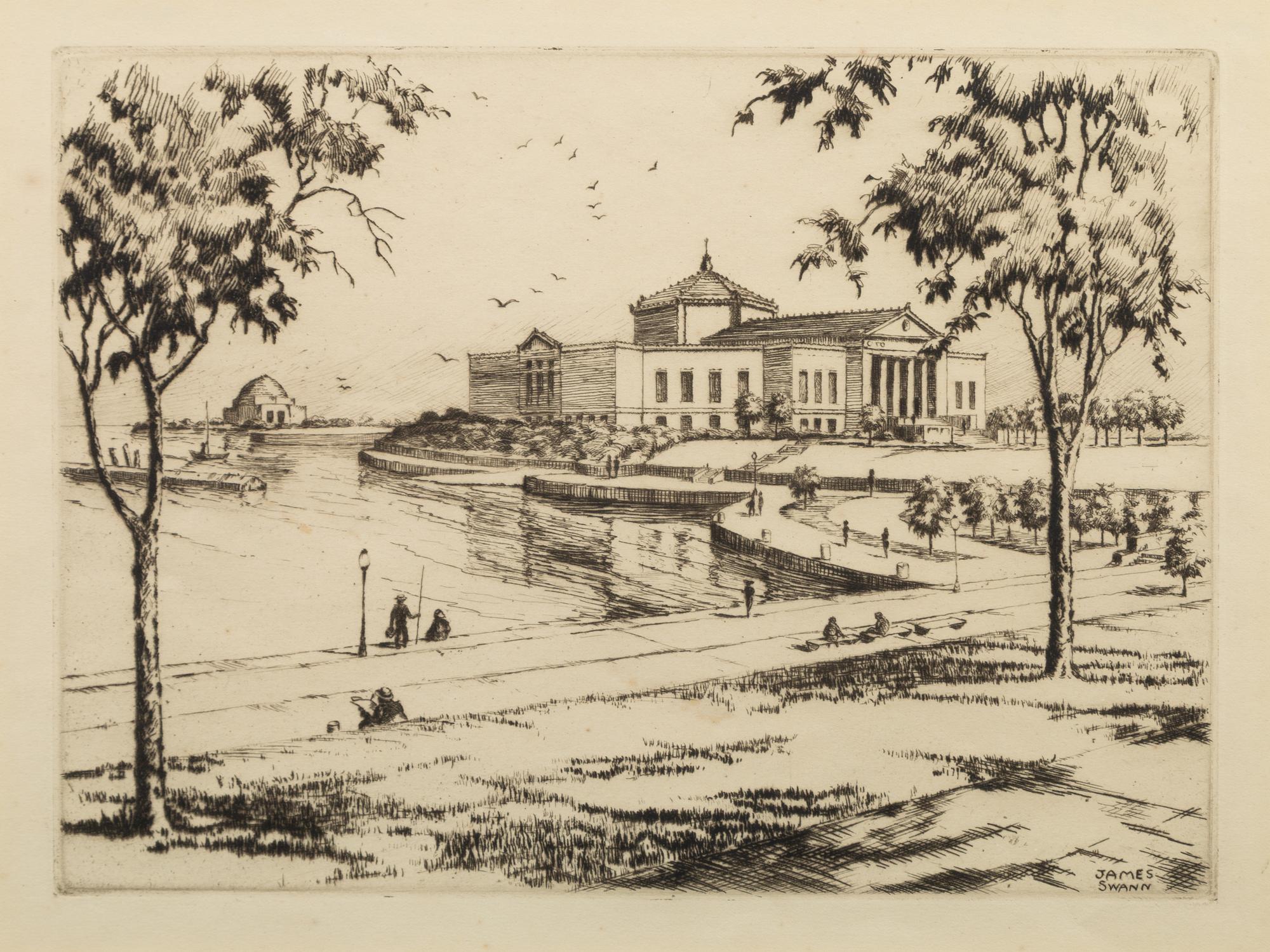 [ARCHITECTURE]. A group of 11 drypoint etchings by James Swann, Leon Pescheret, Chester S. Danforth and others.