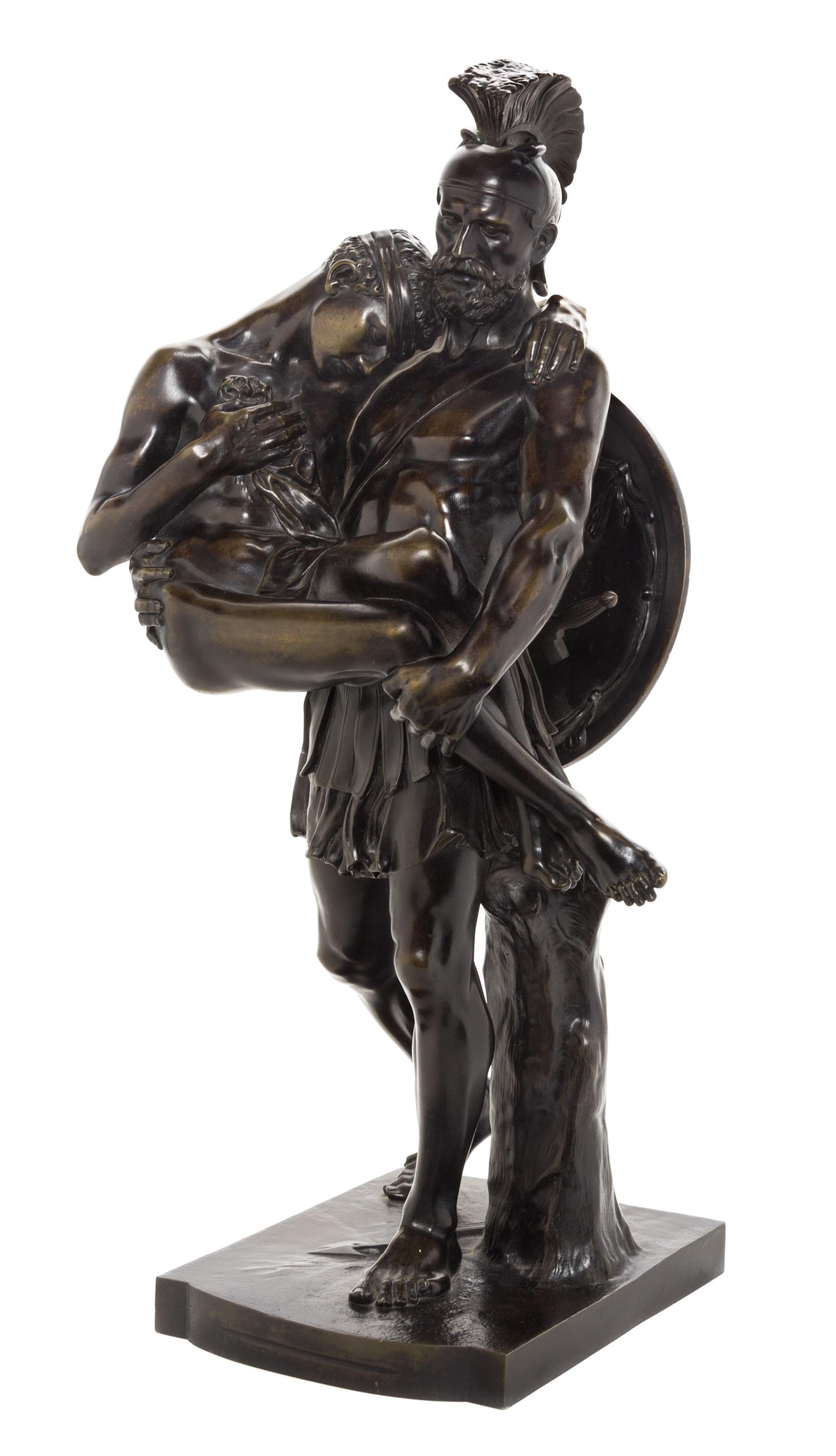 An English Bronze Figural Group Height 27 inches. — AFTER WILLIAM HAMO THORNYCROFT (1850-1925)