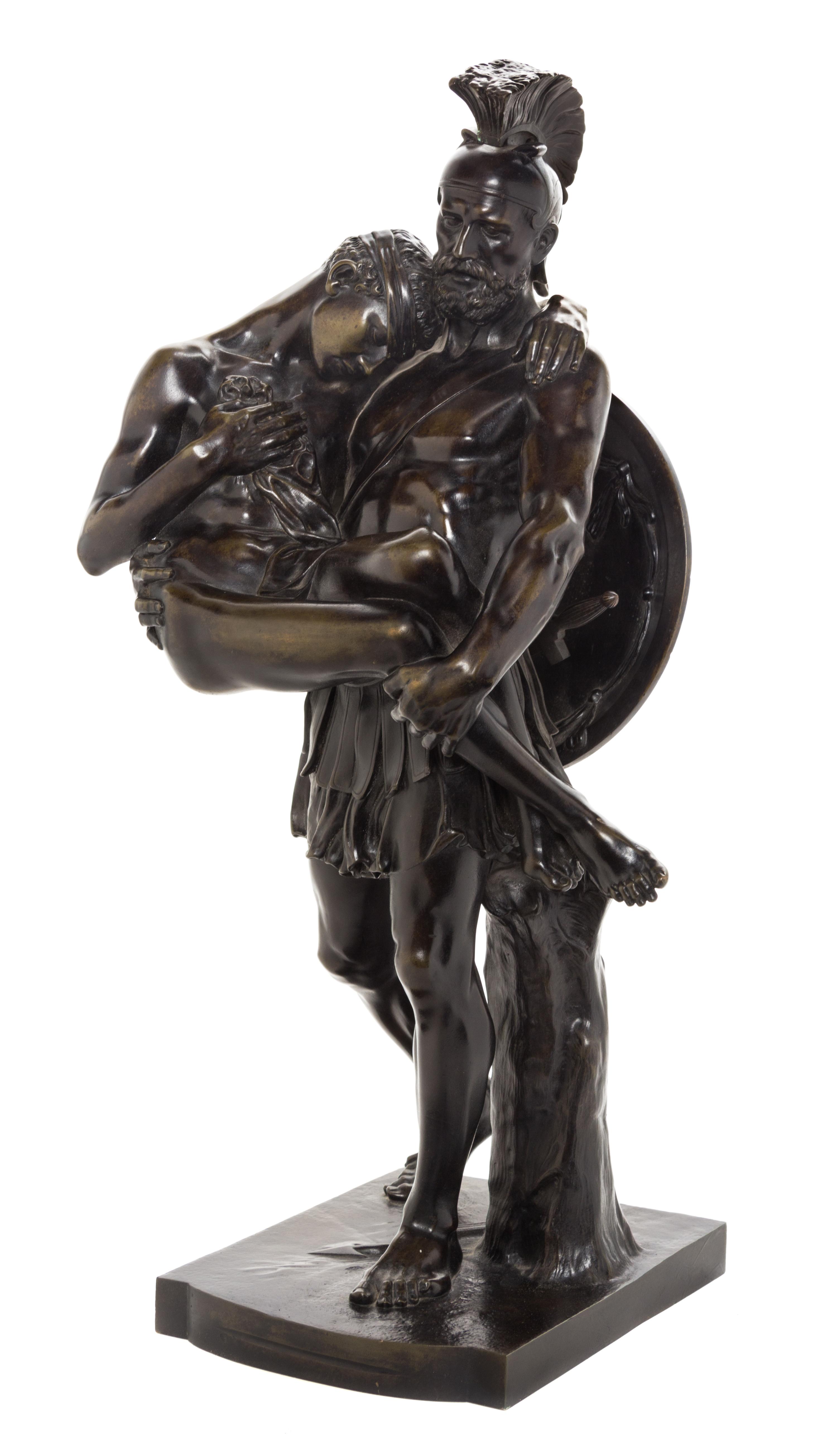 An English Bronze Figural Group Height 27 inches. — AFTER WILLIAM HAMO THORNYCROFT (1850-1925)