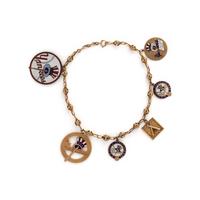 YELLOW GOLD AND GOLD-FILLED YANKEES CHARM NECKLACE