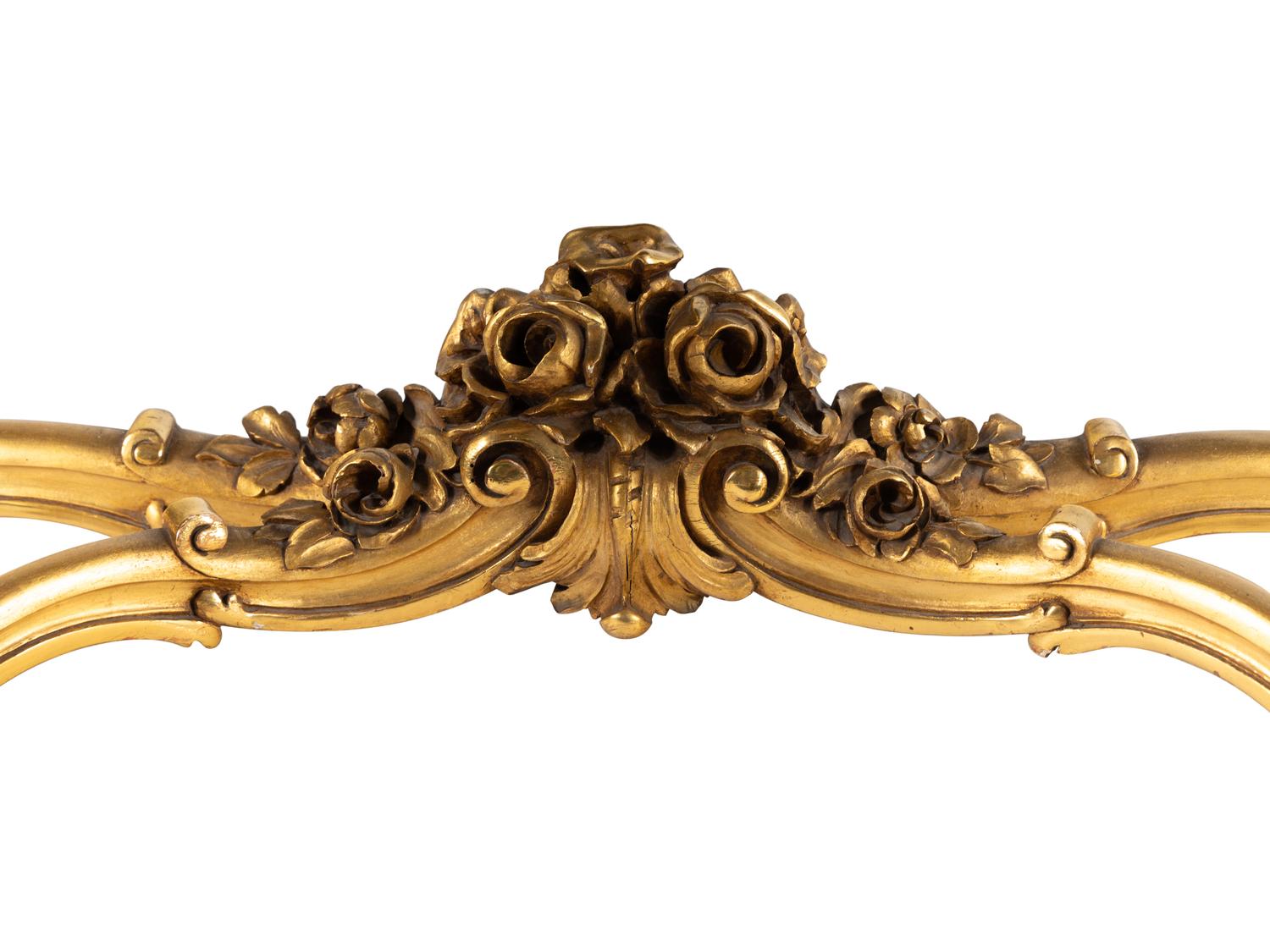 A Rococo Style Giltwood Onyx-Top Pier Table and Mirror