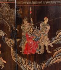 A Coromandel Lacquer Five-Panel Screen