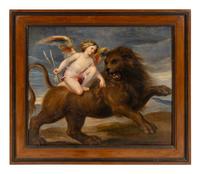 Cupid Riding a Lion