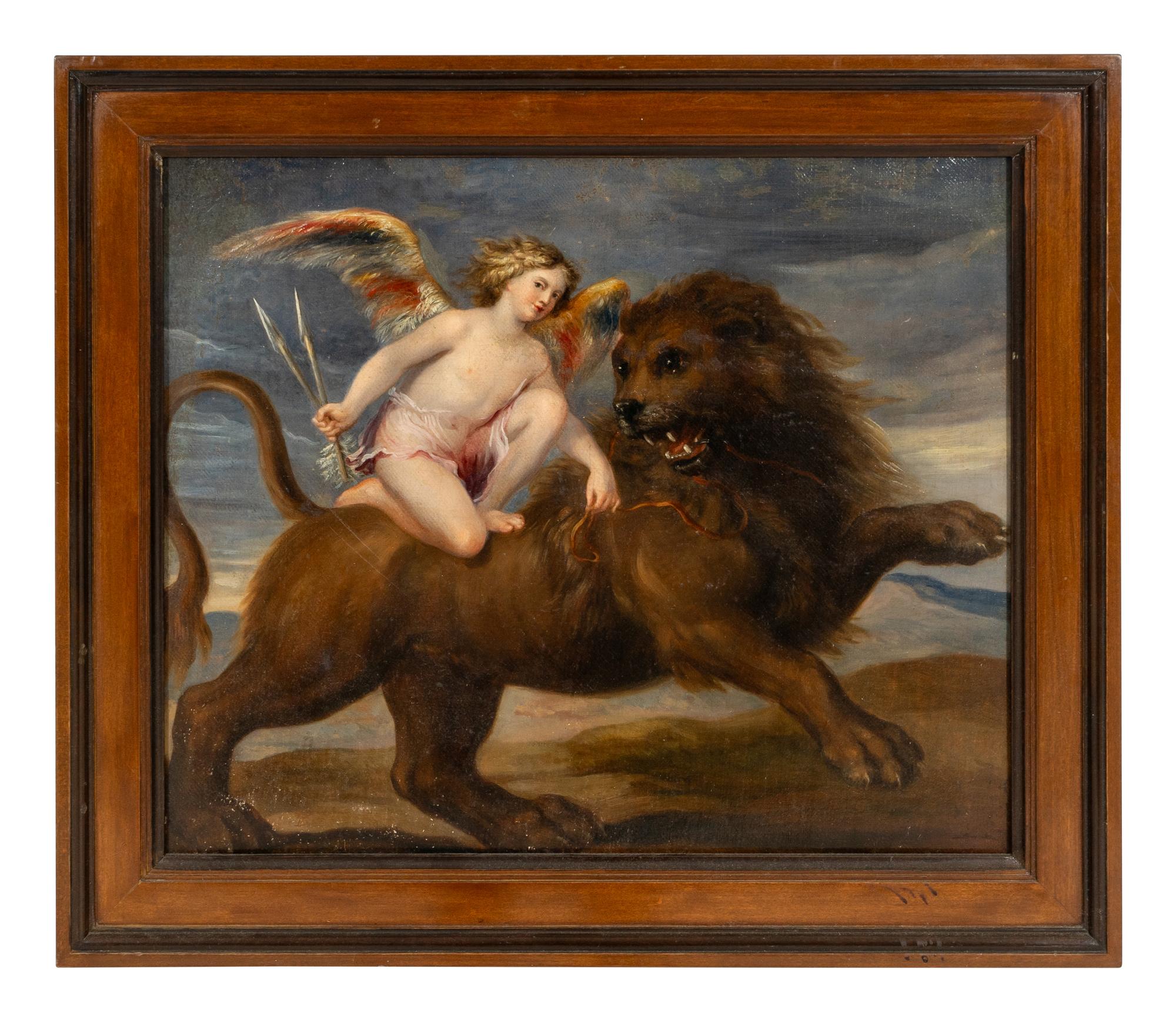 Cupid Riding a Lion
