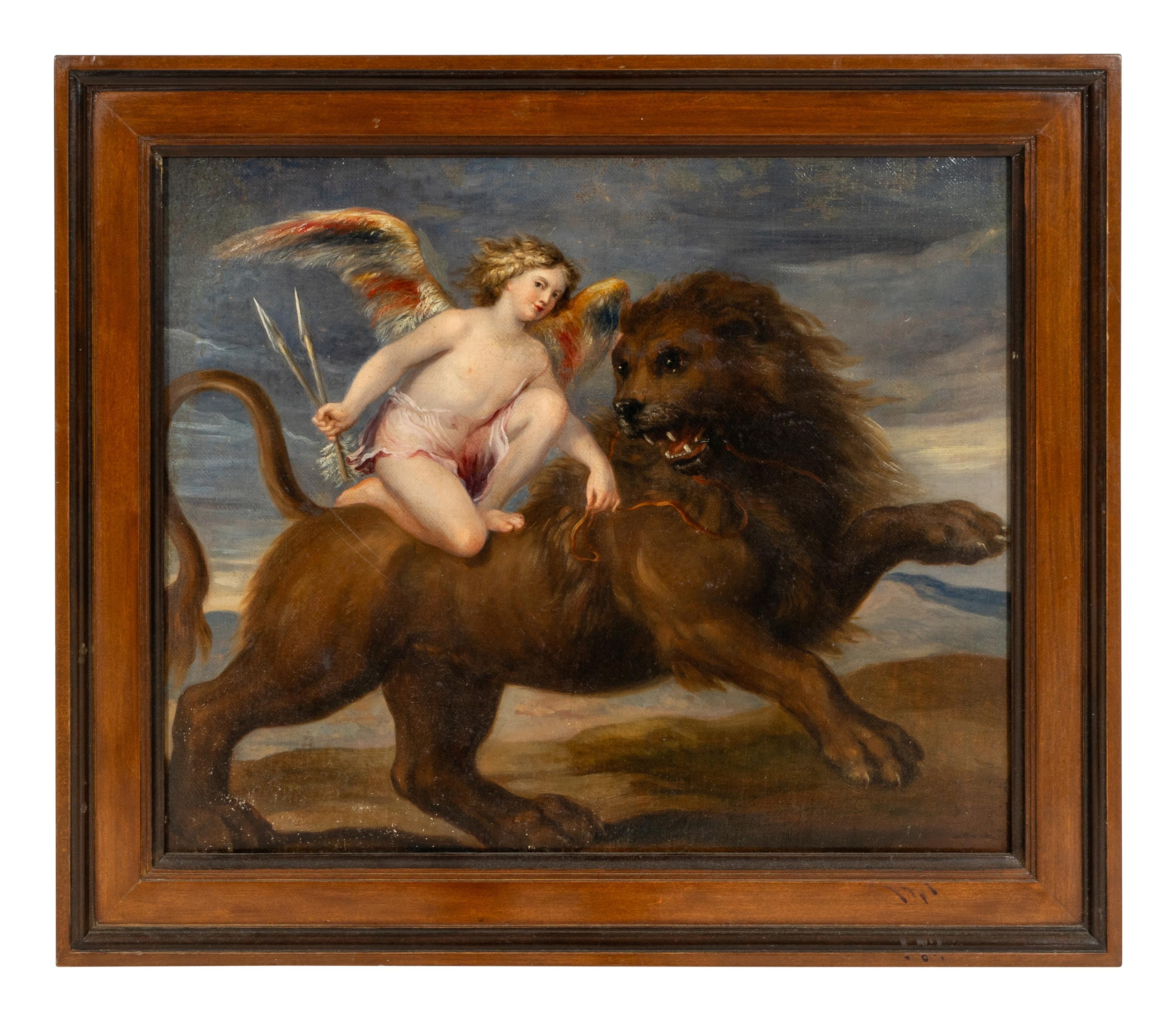 Cupid Riding a Lion