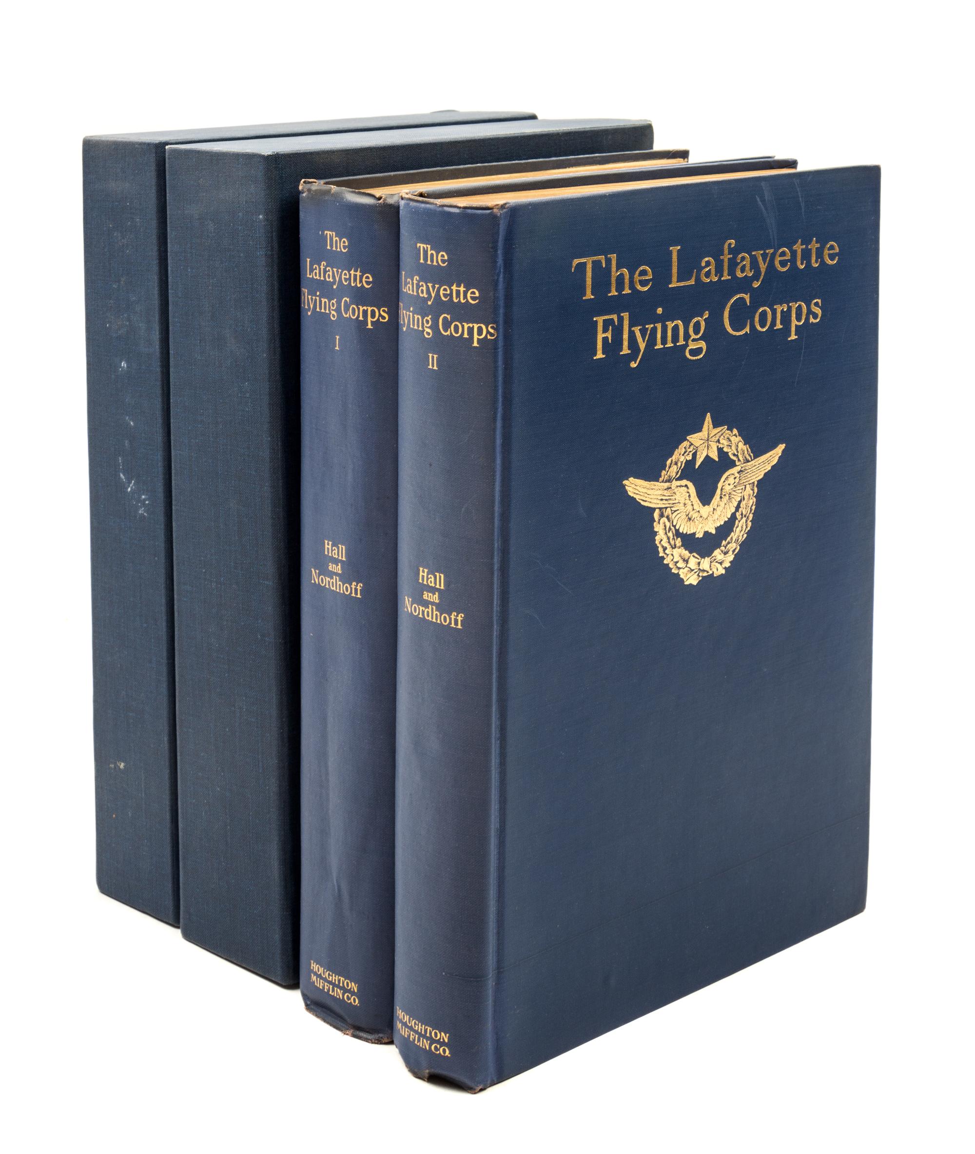 HALL, JAMES NORMAN and NORDHOFF, CHARLES BERNARD. The Lafayette Flying Corps. Boston, 1920. First edition with jackets.