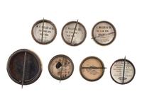 [POLITICS]. A group of 7 campaign buttons, incl. single examples promoting Alton b. Parker, and jugates for Parker & Davis and Roosevelt & Fairbanks.
