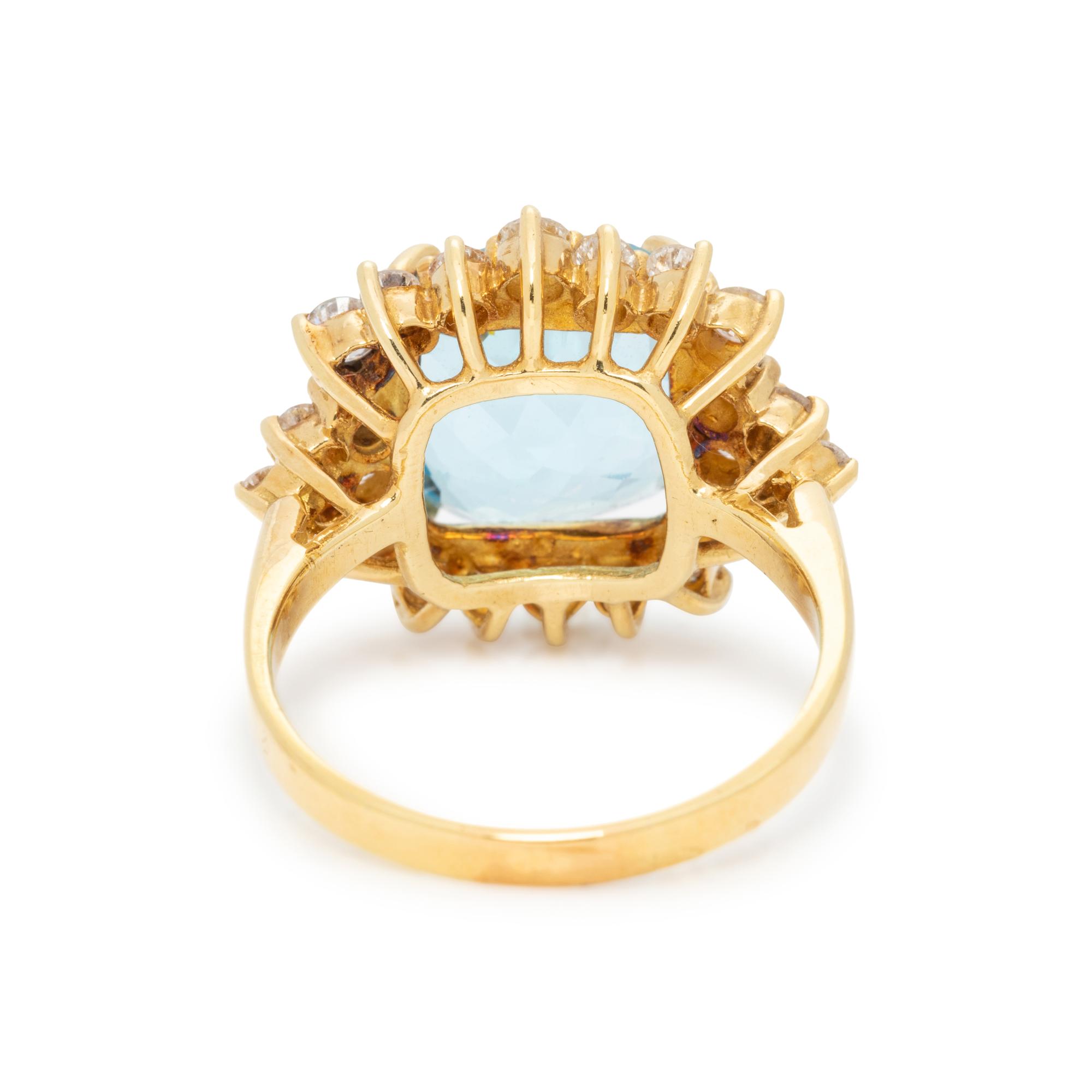 BLUE TOPAZ AND DIAMOND RING