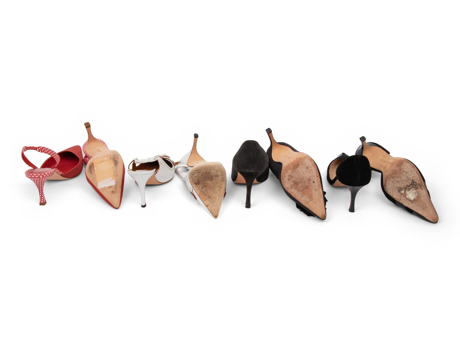 Four Pairs of Manolo Blahnik Shoes
