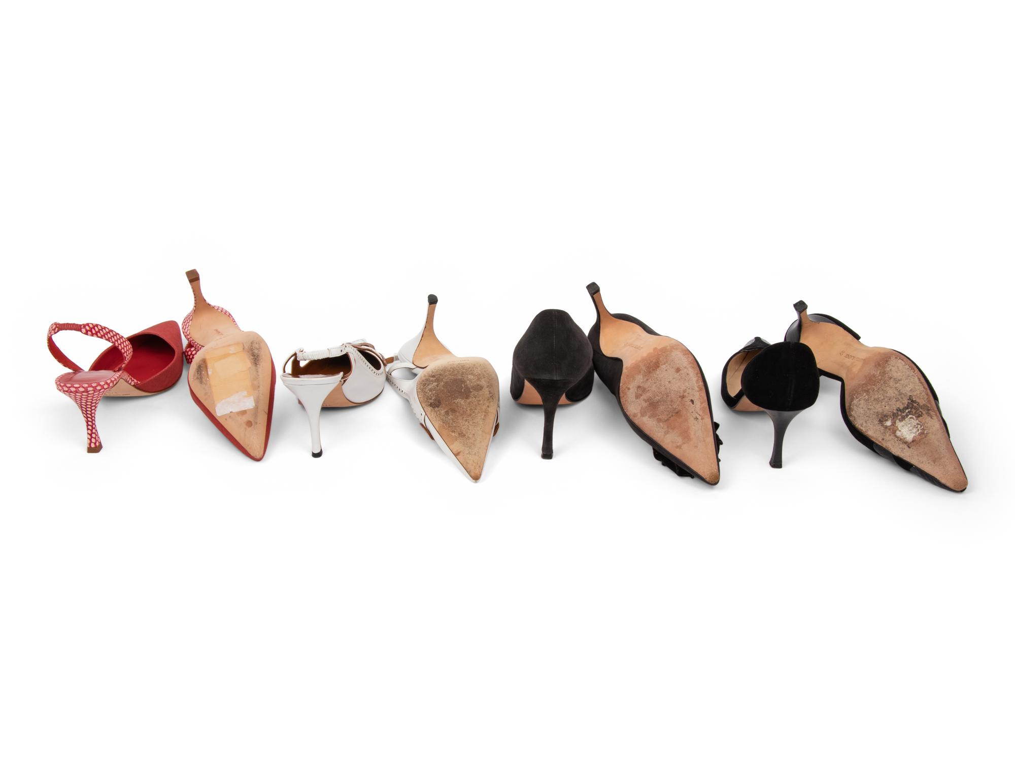 Four Pairs of Manolo Blahnik Shoes