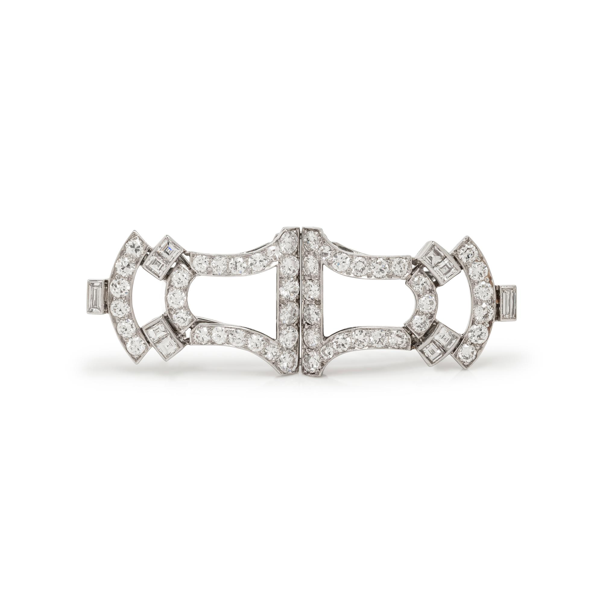 DIAMOND DOUBLE CLIP BROOCH