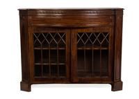A Chippendale Style Mahogany Console Cabinet, 19TH/20TH CENTURY, Height 39 1/2 x width 48 3/4 x depth 18 inches. — 19TH/20TH CENTURY,