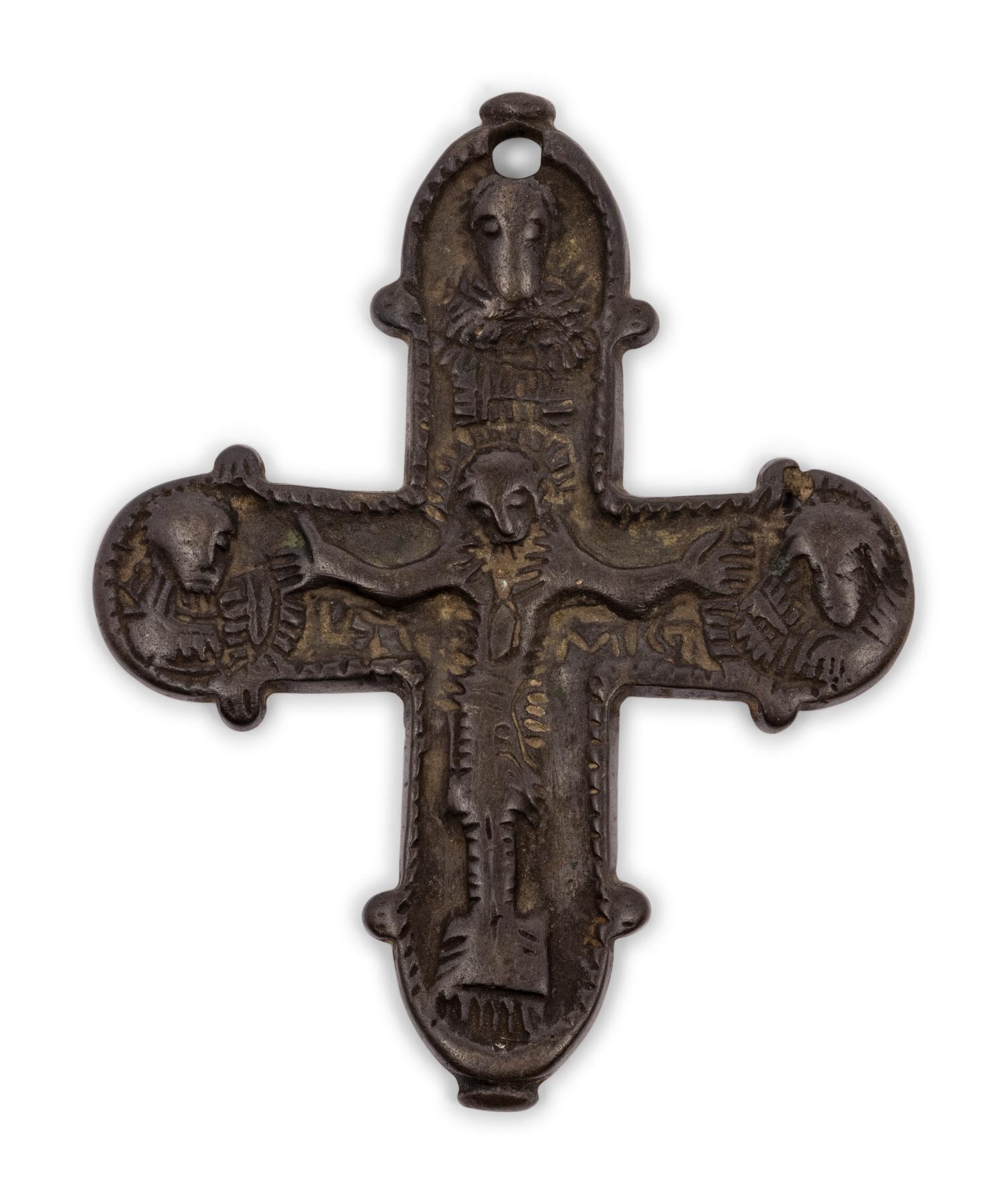 A Pair of Continental Bronze Crucifixes