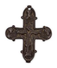 A Pair of Continental Bronze Crucifixes