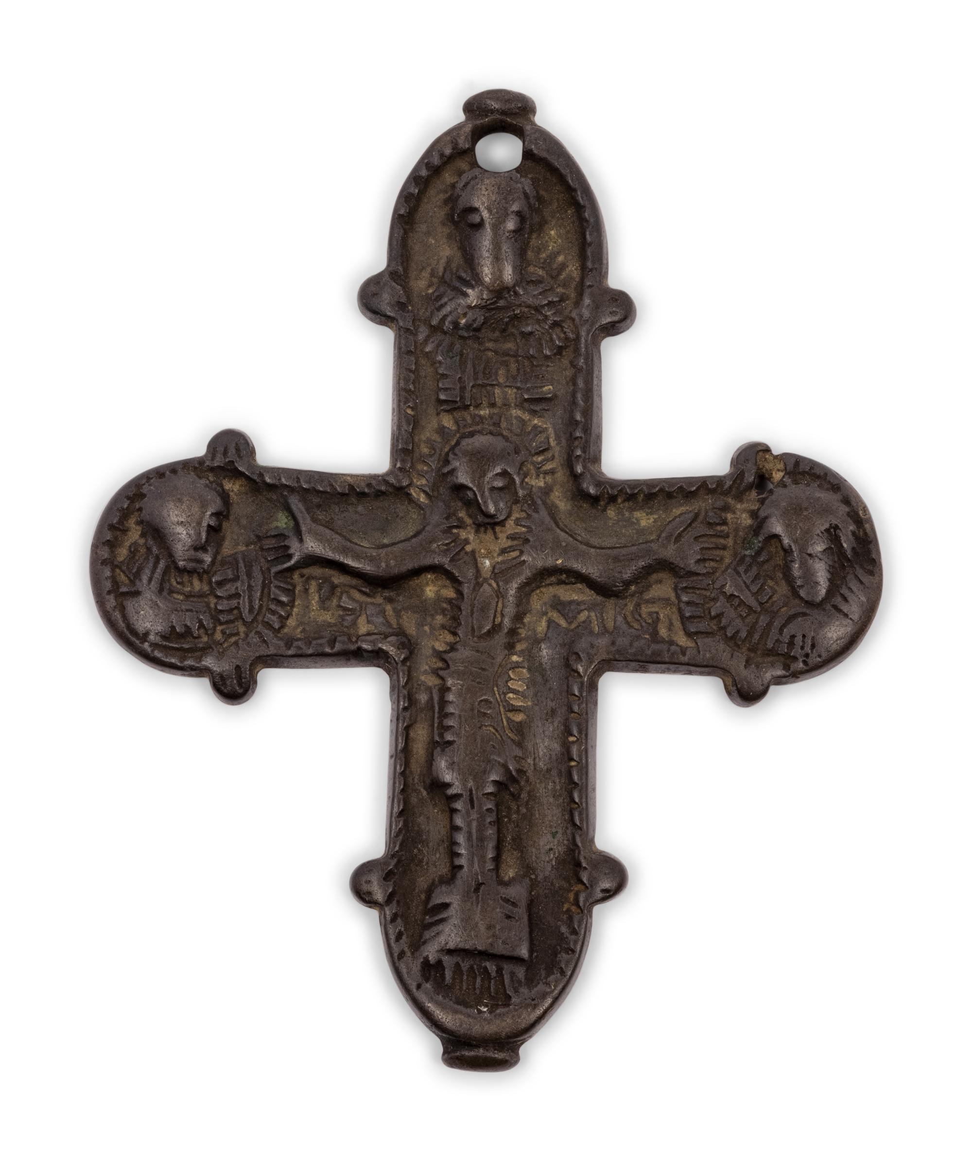 A Pair of Continental Bronze Crucifixes