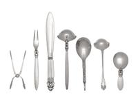 A Group of Seven Georg Jensen Silver Flatware Articles