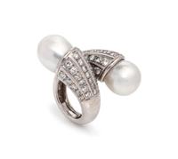 Tambetti, Cultured Pearl and Diamond Ring